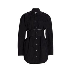 NWT Alexander Wang Black Logo Waist Shirt Dress Long Sleeve